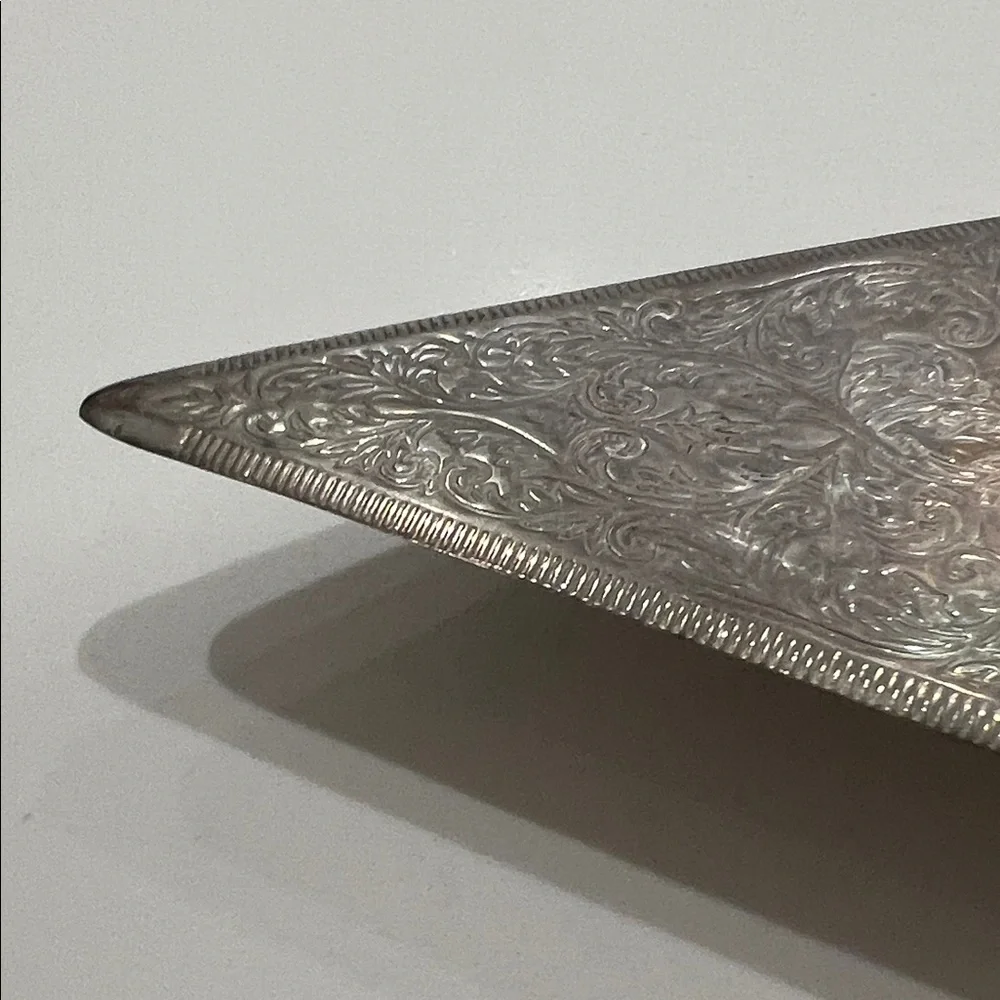 Vintage Silver-Plated Cake Pie Server Ornate Serving Utensil Shabby Chic Dining